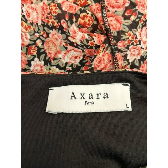 Axara Paris Women's Pink Gold Floral Maxi Tiered Dress Large Country Prairie - Picture 6 of 7